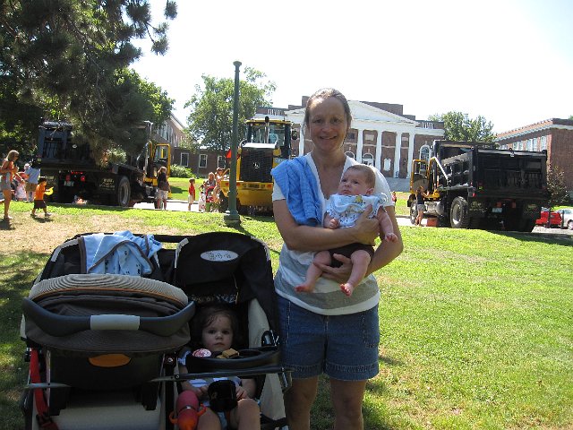 Monster Truck Day at Andover Commons.JPG - Probably one of the first of many ... the little man (and Catherine and Mom) attended Monster Truck Day at Andover Park.